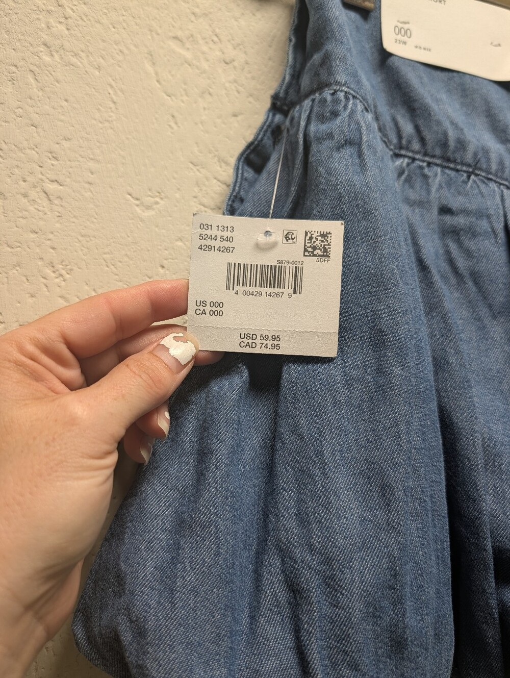 NWT American Eagle Womens Size 000 26" Denim Side Button Bubble Skort Mini - Picture 10 of 15